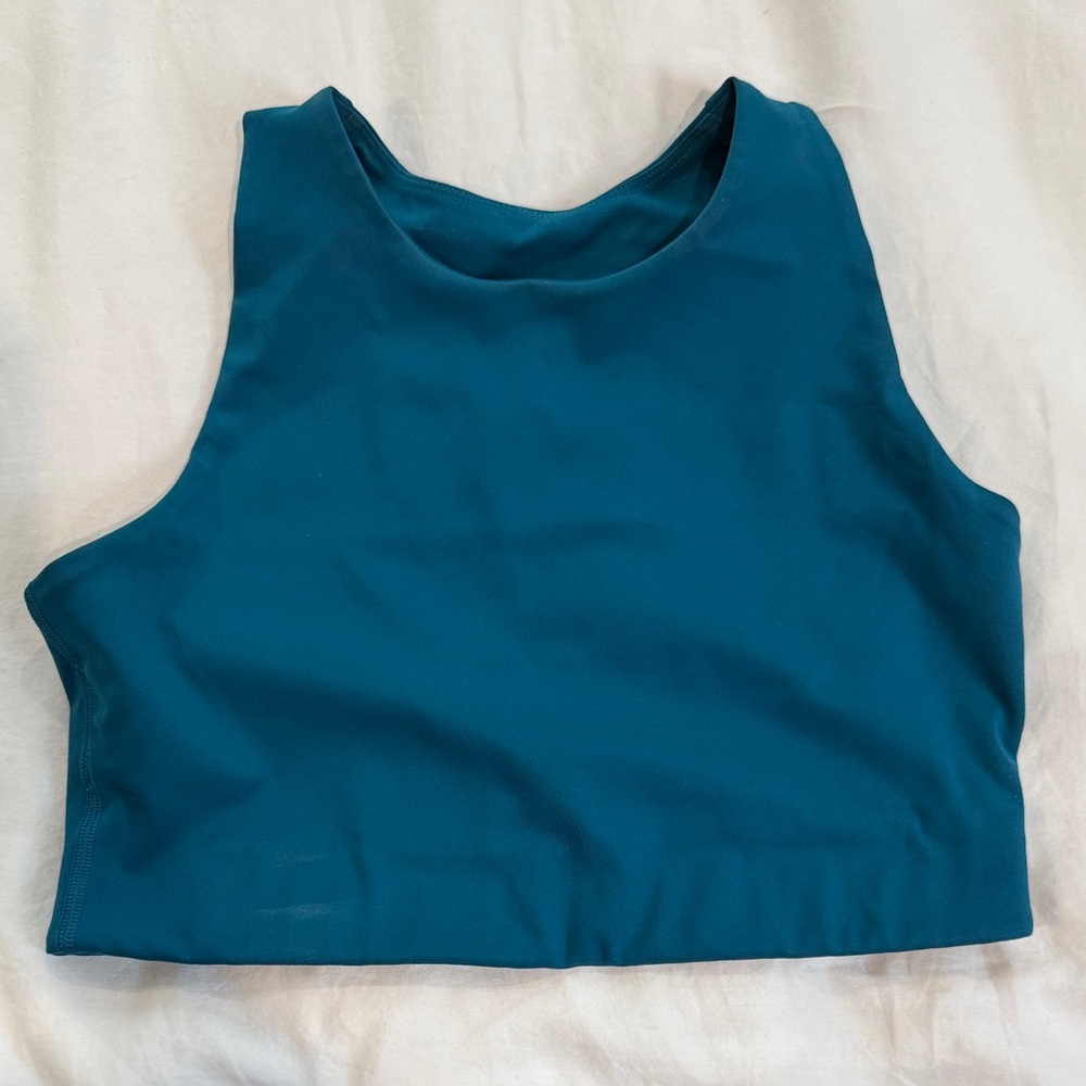 Girlfriend Collective Teal Crop Top/Sports Bra size M